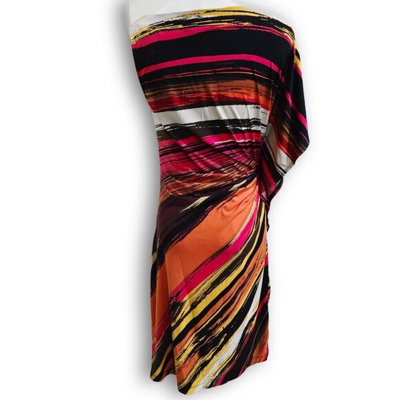 Worthington ✦ Abstract Midi Dress ✦ Sleeveless Asymmetrical Stretch Knit NWT M - Picture 9 of 16